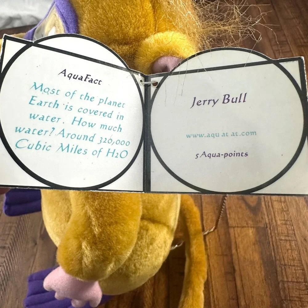 Vintage 2001 Aquatat Jerry Bull Scuba Diving Creature Plush Toy w/ Tags RARE NOS